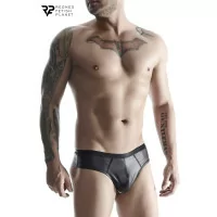 Slip Nero Brillante in Wetlook