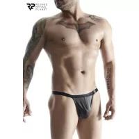 Tanga Negro Brillante Wetlook