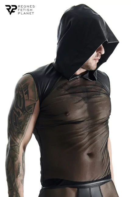 Camiseta Sin Mangas con Capucha de Mesh