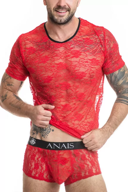 Rotes Spitzen-T-Shirt - Brave