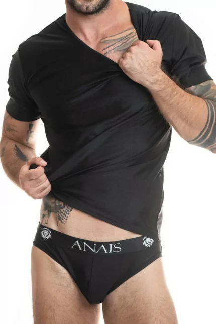 Eng anliegendes T-Shirt Schwarz