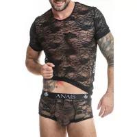 T-shirt en Dentelle Noir Motif Fleuri - Romance