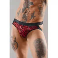 Jockstrap de Tul Cebra Negro y Rojo
