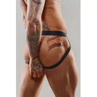 Jockstrap aus Zebra-Tüll in Schwarz & Rot - Regnes (49,90 €) | Poppers Express