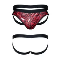 Jockstrap aus Zebra-Tüll in Schwarz & Rot - Regnes (49,90 €) | Poppers Express
