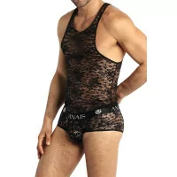 Canotta in Pizzo con Motivo Floreale - Romance