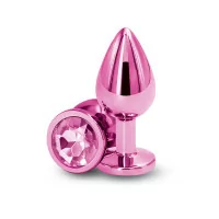 Rosa Schmuckplug aus Verchromtem Aluminium - Größe M