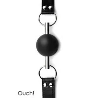 Leren Stevige Ball Gag - Zwart