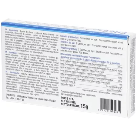 Erectab 20 Tabletten - Sexuelles Stimulans - Labophyto (32,62&nbsp;€) | Poppers Express