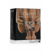 Menottes Cuir poignets & chevilles - Ouch! (34,56 €) | Poppers Express