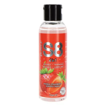 Verwarmende Aardbei Massageolie & Glijmiddel - S8 125ml - Stimul 8 - Smeermiddelen - hoofdafbeelding