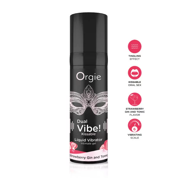 Vibrerend & Tintelend Intiem Gel – Dual Vibe Strawberry Gin Tonic Liquid Vibrator - Orgie - Libido & prestatie - hoofdafbeelding