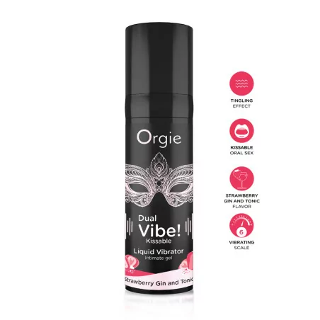 Gel Intimo Vibrante e Frizzante – Vibratore Liquido Dual Vibe Gin Tonic alla Fragola - Orgie - Libido e prestazioni - immagine p