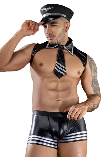 Sexy Piloten-Kostüm – 4-teiliges Set