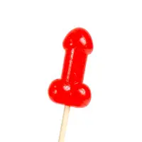 Sucette pénis à la cerise avec effet chauffant épicé