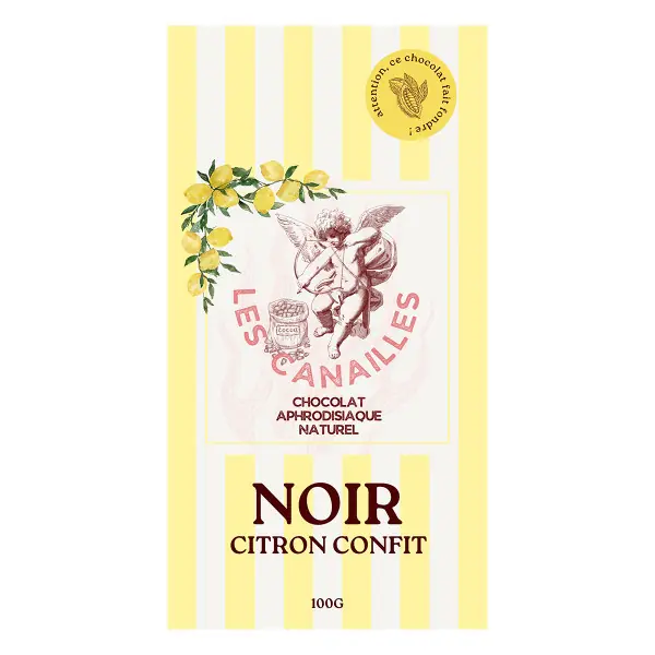 Chocolat noir citron confit - Tablette 100g - Les canailles - Les canailles - Geschäft - Hauptbild Chocolat noir citron confit - Tablette 100g - Les canailles - Les canailles - Geschäft - Hauptbild