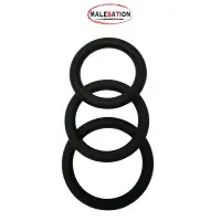 Set de 3 Anillos para el Pene de Silicona - 40mm a 50mm - Malesation - anillos de pene - imagen principal