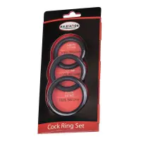 Set of 3 Silicone Cock Rings - 40mm to 50mm - Malesation - cock rings - detail 2