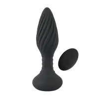 Plug Anal Vibrador con Perlas Rotativas y Mando a Distancia