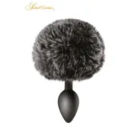 Schwarzer Hasenschwanz-Plug — Bunny Tail