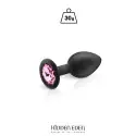 Plug Gioiello Rosa in Silicone Nero (S)