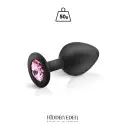 Plug Bijou Rose en silicone noir M