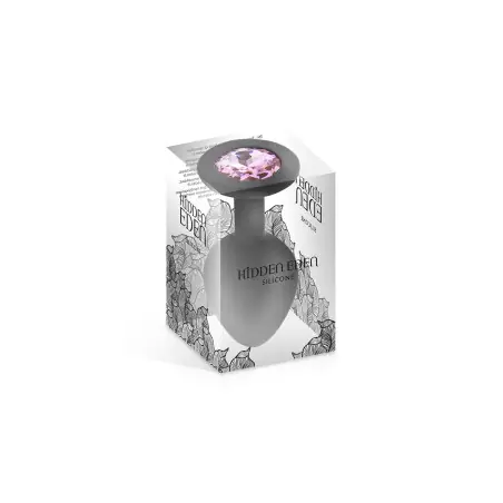 Roze Juweel Plug van Zwart Silicone (M) - Hidden Eden - Stekkers - detail 2