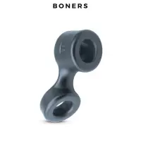 Cock Ring y Ball Stretcher de Silicona Gris Antracita