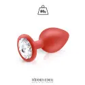 Plug Joya de Silicona Rojo L - Strass Cristal 9,3 cm