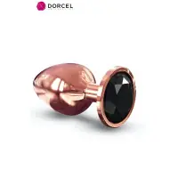 Plug Bijou Métal Rose Gold avec Diamant Noir Taille L