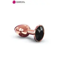 Plug Bijou Métal Rose Gold avec Diamant Noir Taille S