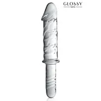 Dildo de Cristal Transparente Realista 28,5 cm — N°12