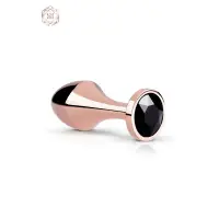 Rosy Gold - Plug Anal Aluminium Or Rose et Cristal Noir