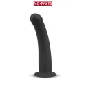 Zwarte Gebogen Siliconen Dildo met Zuignap 19,5 cm — Parker
