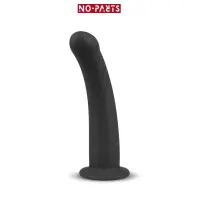 Schwarzer Gebogener Silikon-Dildo mit Saugnapf 19,5 cm — Parker