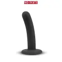 Gode Ventouse Noir Logan Fin et Courbé Silicone 13,5 cm