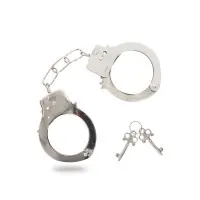 Adjustable Silver Metal Cuffs - 2 Keys and Safety Catch