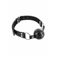 Bavaglio a Sfera Rigida Forata - Ball Gag Nero Bavaglio a Sfera Rigida Forata - Ball Gag Nero