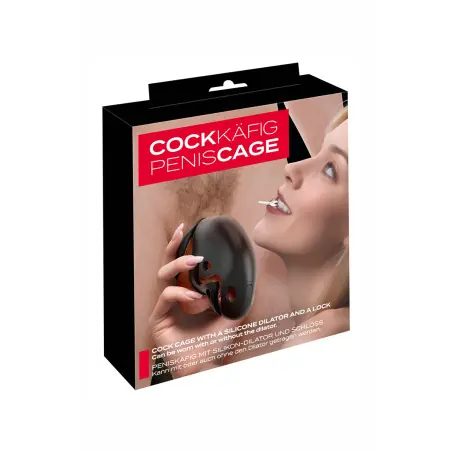 Gabbia per Pene con Dilatatore Uretrale in Silicone e Lucchetto - You2Toys - Gabbia di castità - dettaglio 5