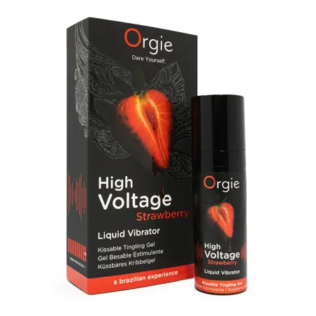 Gel d'excitation High Voltage Liquid Vibrator Fraise - Orgie - Orgie - Import busyx - détail 2