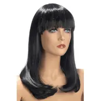Bruine lange pruik met pony - Emma (World Wigs)