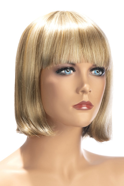 Blonde Kurz-Bob-Perücke mit Strähnen – Sophie