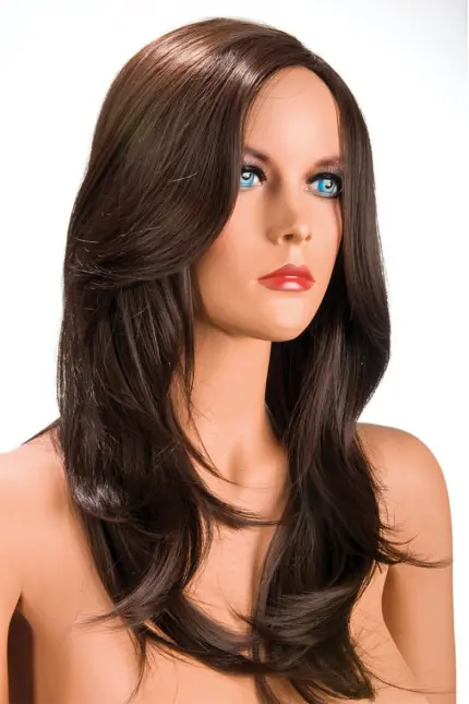 Peruca Comprida Ondulada Volume Castanho — Olivia