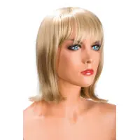 Perruque Mi-Longue Frange Balayée Blond Clair — Camila
