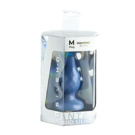 Plug Anal Diamond M Fantasy Collection Silicone Líquido 9,2 cm - SilexD