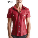Carlo - Camisa manga corta wetlook roja