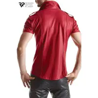 Carlo - Camisa manga curta wetlook vermelha - Regnes
