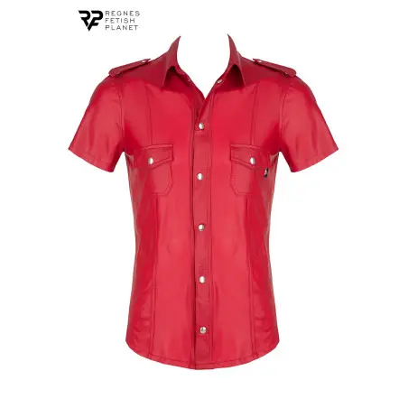 Carlo - Camisa manga curta wetlook vermelha - Regnes