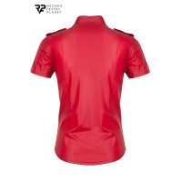 Chemise manches courtes wetlook rouge Carlo - Regnes