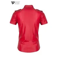 Chemise manches courtes wetlook rouge Carlo - Regnes